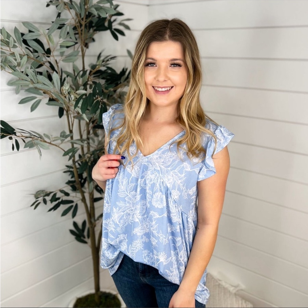Floral v-neck shirt